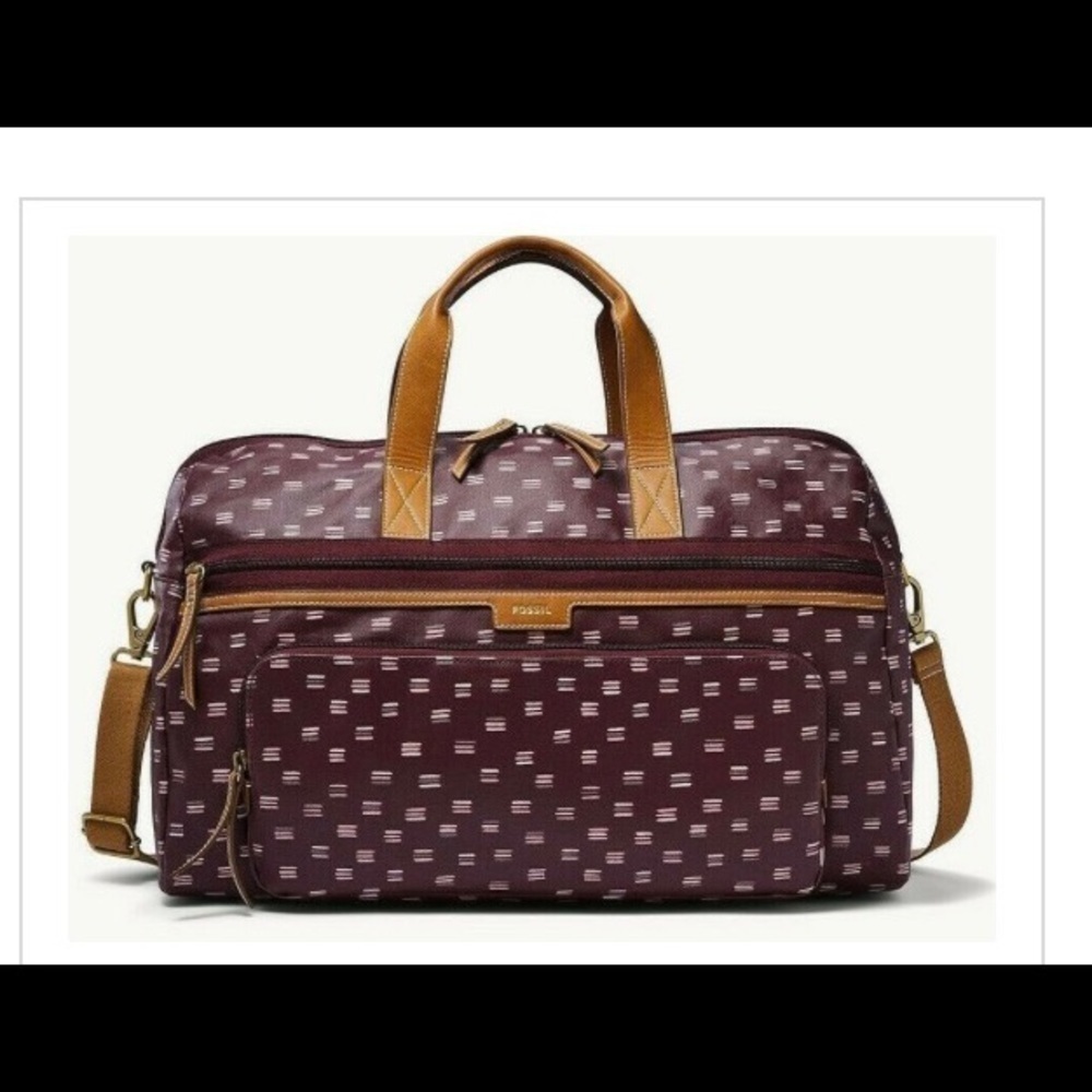 NWT-FOSSIL ELIZA DUFFEL BAG-MAROON
